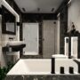 Kompleksowe wykończenie łazienki według projektu ( czarno biały marmur )